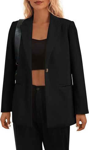 PRETTYGARDEN Women's Winter Corduroy Blazers Jackets Dressy Casual Ribbed Long Sleeve Lapel Fashion Work Business Outerwear in Saudi Arabia