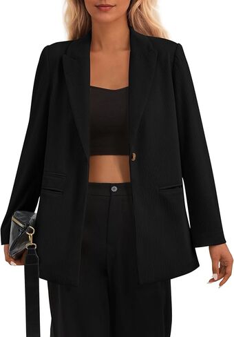 PRETTYGARDEN Women's Winter Corduroy Blazers Jackets Dressy Casual Ribbed Long Sleeve Lapel Fashion Work Business Outerwear in Saudi Arabia