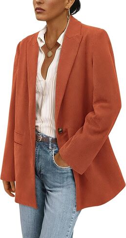 PRETTYGARDEN Women's Winter Corduroy Blazers Jackets Dressy Casual Ribbed Long Sleeve Lapel Fashion Work Business Outerwear in Saudi Arabia