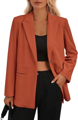 PRETTYGARDEN Women's Winter Corduroy Blazers Jackets Dressy Casual Ribbed Long Sleeve Lapel Fashion Work Business Outerwear in Saudi Arabia
