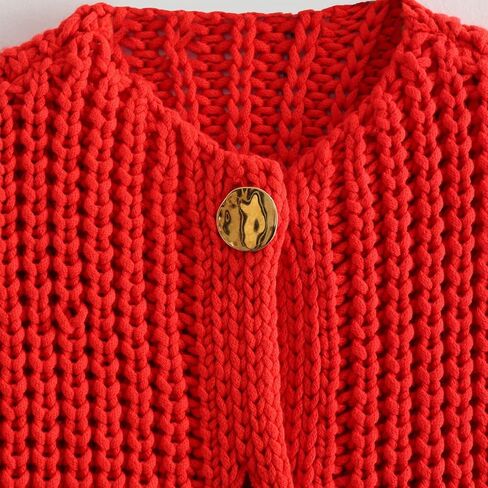 XZG Women's Sleeveless Knit Sweater Vest Trendy Button Down Crochet Crop Tops Chunky Knit Cardigan Vest Top with 2 Pockets in Saudi Arabia