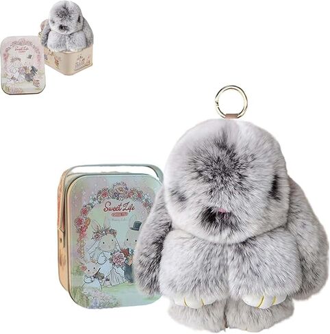 Bunnylulu Keychain with Box, Bunnylulu Keychain with Tin, Bunny Cute Plush Keychain in Saudi Arabia