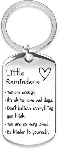 OUMILAN Little Reminders Keychain Inspiration Gifts for Women Men Affirmation Uplifting Mental Health You Are Enough Keyring in Saudi Arabia