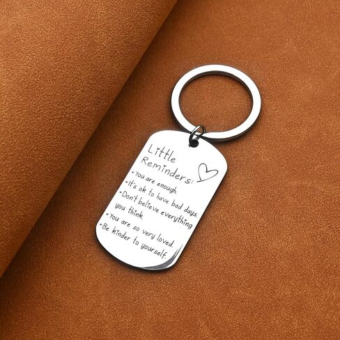 OUMILAN Little Reminders Keychain Inspiration Gifts for Women Men Affirmation Uplifting Mental Health You Are Enough Keyring in Saudi Arabia