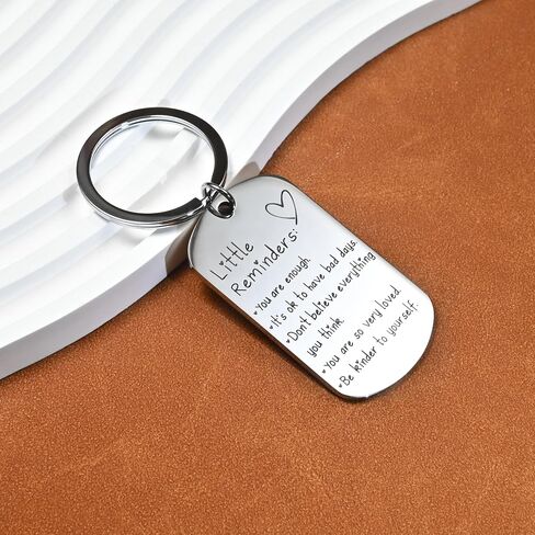 OUMILAN Little Reminders Keychain Inspiration Gifts for Women Men Affirmation Uplifting Mental Health You Are Enough Keyring in Saudi Arabia
