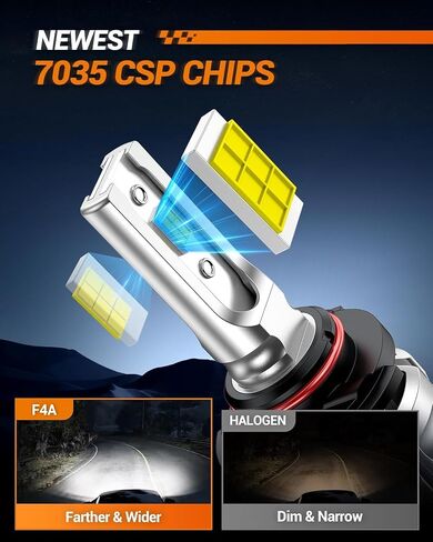 SEALIGHT 9006 Led Fog Lights Bulbs, 2024 Newest 9006 HB4 Fog Bulbs Led Bulb 10000 LM 6500K White Strong Penetration, 7035 CSP Chips Fog Light Led for Car, Plug & Play, Pack of 2 in Saudi Arabia