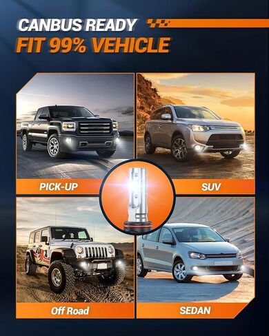 SEALIGHT 9006 Led Fog Lights Bulbs, 2024 Newest 9006 HB4 Fog Bulbs Led Bulb 10000 LM 6500K White Strong Penetration, 7035 CSP Chips Fog Light Led for Car, Plug & Play, Pack of 2 in Saudi Arabia