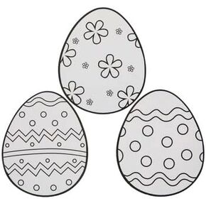Easter Egg Coloring Cardstock Shapes - 24 Pieces