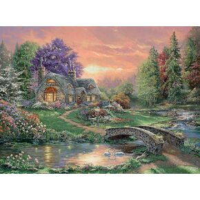 Ceaco - Silver Select - Thomas Kinkade - Sweetheart Retreat - 1000 Piece Jigsaw Puzzle for Adults Challenging Puzzle Perfect for Game Nights