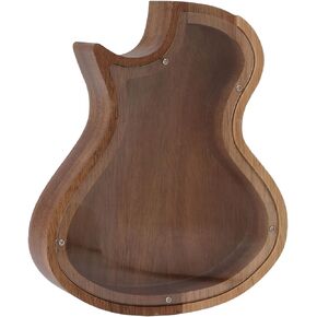 Piggy Bank, Guitar Shaped Solid Wood Home Decoration Clear View Ideal Gift Saving Banks for Home in Kuwait