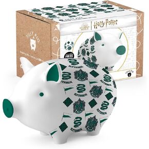 Ceramic Kids Piggy Bank Harry Potter Hogwarts Slytherin Money Box