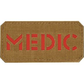 M-Tac Morale Patch MED رقعة تكتيكية مثبتة بخطاف عسكري (زيتوني - أحمر)