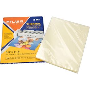 MFLABEL Thermal Laminating Pouches, 8.9 x 11.4-Inches Clear Thermal Laminating Plastic Paper Laminator Sheets for Photos Files Drawings for Use with Thermal Laminators 3 mil 200-Pack
