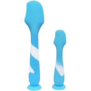 ملعقة كريم الحفاضات CANAY™ + أداة تطبيق كريم الحفاضات الصغيرة لمعجون المؤخرة كريم الحفاضات - فرشاة بمؤخرة الطفل مع قاعدة شفط - مثالية لهدايا استحمام الأطفال حديثي الولادة وسجل الأطفال (أزرق) in Kuwait