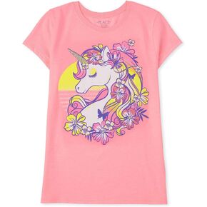 The Children's Place girls Dream Unicorn Graphic Short Sleeve Tee