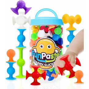 Suction Bath Toys for Baby, 24 Piece Starter Set Suction Cup Toys Preschool Sensory Fidget Toys for Toddlers 1-3 | No Hole Bath Toy | Mold Free Bath Toys (Large Size)