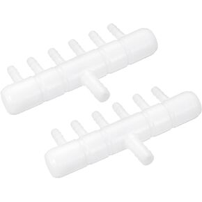 uxcell 2Pcs 8mm to 5.5mm 3 Ways Air Line Tubing Splitter Connector Fish Tank Oxygen Pipe Air Tubing Adapter for Aquarium, White