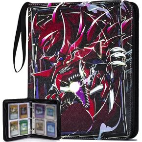 990+Pockets Trading Card Holder Binder with Zipper for Yu -Gi -Oh Cards, MTG, YuGiOh Cards, 990 Cards Capacity