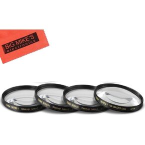 67mm Close-Up Filter Set (+1, 2, 4 and +10 Diopters) Magnification Kit for Nikon CoolPix P900, P950 Digital Camera