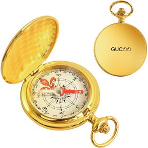 بوصلة جيب GUCOO للمشي لمسافات طويلة والبقاء على قيد الحياة من النحاس المعدني الصغير، بوصلة عسكرية للرجال للتخييم، بوصلة ملاحة مغناطيسية كبيرة للصيد، بوصلة محمولة باليد in Kuwait