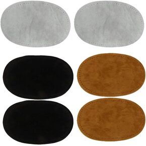 Sew On Knee Patches, 3 Pairs Oval Elbow Suede Sweater Trousers Repair Patches Craft Supply Sewing Appliques (Black+Grey+Camel) in Kuwait