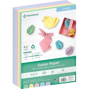 Printworks Easter Colored Paper, 5 Assorted Colors, Perfect for Holiday School and Craft Projects, 300 Sheets, 8.5" x 11" (00586)