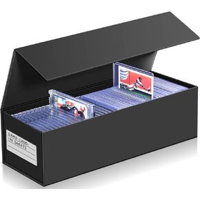 2 Pack Trading Card Storage Box, Magnetic Closure Toploaders Card Storage Protectors Holding 1800+ Sleeved Cards Fit for MTG TCG and Sport Cards