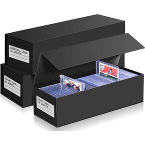 2 Pack Trading Card Storage Box, Magnetic Closure Toploaders Card Storage Protectors Holding 1800+ Sleeved Cards Fit for MTG TCG and Sport Cards