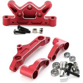 Steering Assembly Alum Alloy Steering Top Plate and Steering Bellcrank for 1/5 Arrma Kraton 8S Outcast 8S BLX ARA320474 ARA340153 Upgrade Parts (Red)