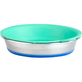 DuraPet Non-Slip Cat Food Bowl with 3 TPE Inserts (Durable Stainless Steel Cat Food Bowl or Cat Water Bowl) [Holds up to 1.25 Cup of Dry Cat Food or Wet Cat Food] Easy to Clean Cat Dish Feeding Bowls