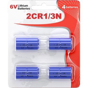 2CR1/3N 6 Volt Dog Collar Receiver Battery for Pet Stop, Dog Guard, Perimeter and Extreme Dog Collars Receiver, 4 Batteries