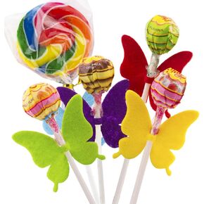 Summer-Ray 100pcs Colorful Felt Butterfly Lollipop Tag/Candy Holder for Parties
