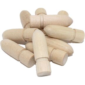 10-Pack - Table and Leaf Extension Alignment Pins - Wood Length 1.25" - Furniture Connector Dining Table Leaves Dowel Crafts Woodworking and DIY Projects