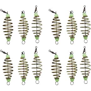 BESPORTBLE 12pcs Spring Fishing Feeder Luminous Fishing Cage Feeder Carp Сrucian Bream Fishing Tackle Fishing Accessories