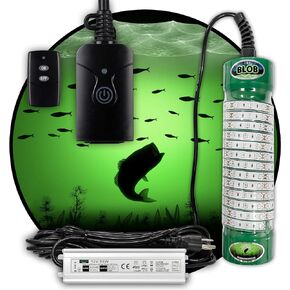 Green Blob Outdoors ضوء صيد جديد تحت الماء 110 فولت للأحواض، LED مع مؤقت ضوئي وجهاز تحكم عن بعد 7500/15000/30000 لومن يجذب الضوء، سنوك، كرابي، صنع في تكساس