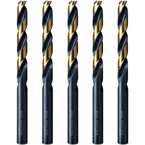 MAXTOOL No.5 5pcs Identical Jobber Length Drills Dia 0.2055" HSS M2 Twist Drill Bits Wire Gauge Gage Numbered Straight Shank Drills; JBN02H10R05P5