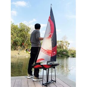 Ssccgym 84 بوصة قارب التحكم عن بعد RC مجموعة ملحقات المراكب الشراعية مسبقة التجميع 2.4G قارب كهربائي شراعي مائي للبالغين الأولاد (L)