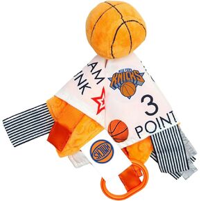 New York Knicks Baby Tag Toy - NBA Basketball - Baby Sensory Crinkle Toys - Soft & Safe - Ideal Baby Stroller Toy - BPA Free w/Stroller Clip