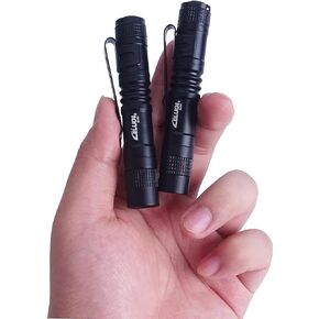 Handheld Pen Flashlight 150 Lumens Lamp Clip Mini Pen Light Small Pocket Penlight(2 Short)