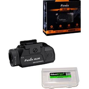 EdisonBright Fenix GL06 600 Lumen Rechargeable Compact LED Flashlight, for Most Handguns and Pistols Cable Holder case