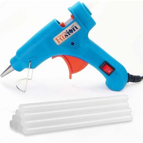 CRAFT FUSION Glue Gun and Sticks Set (20W) - Hot Glue Gun kit with 10 Clear Hot Glue Sticks for Mini Glue Gun - Small Hot Glue Gun Mini Glue Gun Sticks, Blue Craft Glue Gun for Kids, Adults