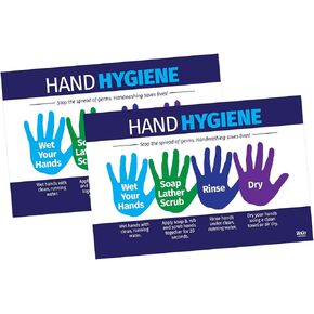 ZOCO - Hand Hygiene Poster - Laminated, 12 x 18 inches - Kids and Adults - Handwashing Poster for School and Workplace - School Nurse Bulletin Board Decorations in Kuwait