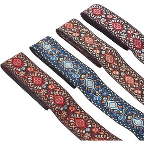 PH PandaHall 8 Yard 2 Inch Vintage Jacquard Ribbon, Emobridered Woven Ribbon Boho Jacquard Trim Floral Fabric Trim for DIY Clothing Accessories Handmade Bag Embellishment Decorations