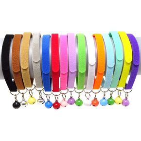 Honbay 15PCS Double-Sided Adjustable Puppy Whelping ID Bands Collars with Bell for Newborn Pet