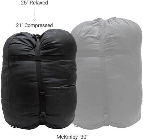 Browning McKinley -30° Sleeping Bag - Oversize Insulated Hooded Rectangle Made with Ripstop Outer and Brushed Polyester Liner, with Compression Stuff Sack, Charcoal/Gray in Saudi Arabia