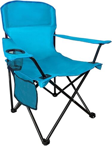 Beach Camp Cup Holder, Storage Pocket, Waterproof Bag Outdoor Arm Chair, Supports 225LBS, Black in Kuwait