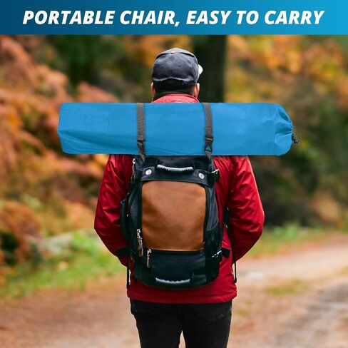 Beach Camp Cup Holder, Storage Pocket, Waterproof Bag Outdoor Arm Chair, Supports 225LBS, Black in Kuwait
