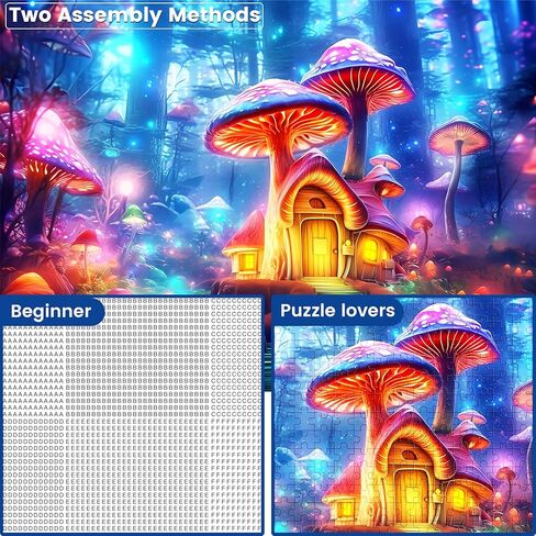500 Piece Puzzle for Adults,Mushroom Hut Jigsaw Puzzles 500 Pieces Birthday Party for Family Kids and Adults Funny Puzzle for Adults Finished Size 20.5 x 15 in Saudi Arabia