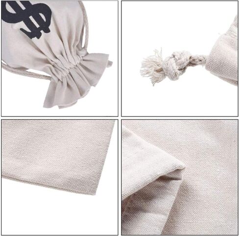 Drawstring Money Bag, Uspacific 4 Pcs 11x16 inches Dollar Sign Design Canvas Drawstring Closure Bags for Toy Party Favors Bank Robber Themed Party in Saudi Arabia