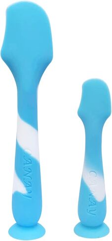 ملعقة كريم الحفاضات CANAY™ + أداة تطبيق كريم الحفاضات الصغيرة لمعجون المؤخرة كريم الحفاضات - فرشاة بمؤخرة الطفل مع قاعدة شفط - مثالية لهدايا استحمام الأطفال حديثي الولادة وسجل الأطفال (أزرق) in Kuwait